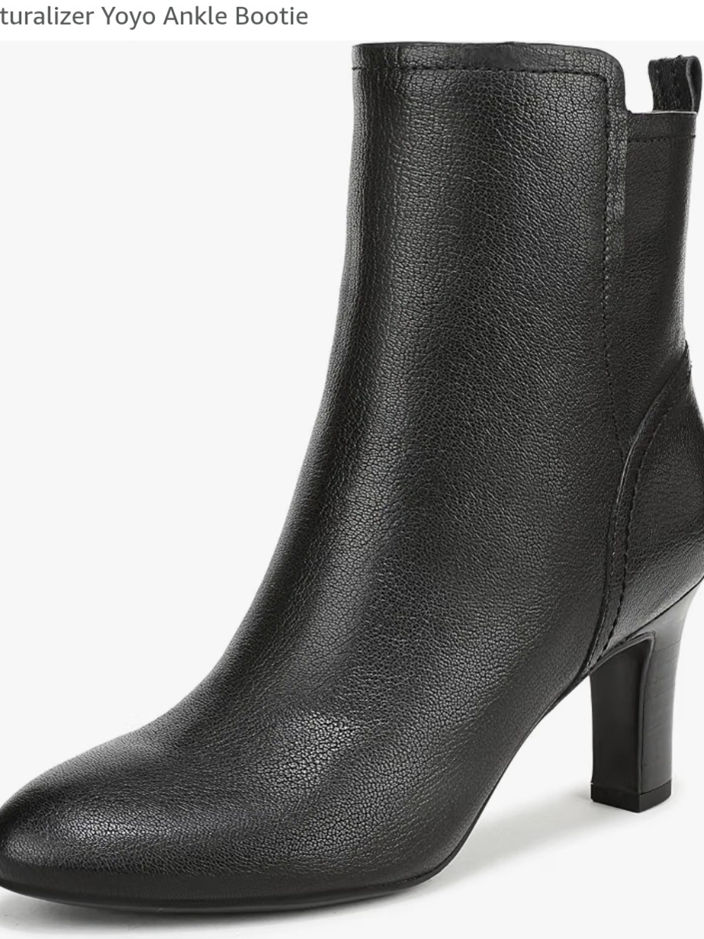 Naturalizer Black Leather Ankle Bootie